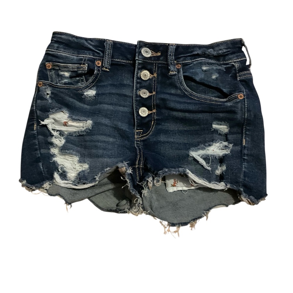 American Eagle Outfitters Blue‎ Distressed Jean Shorts